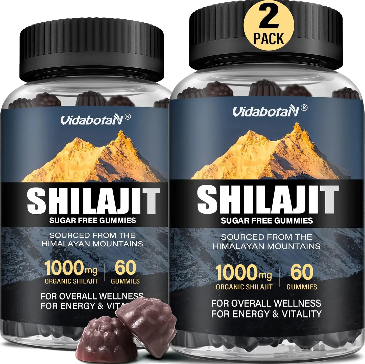 Sugar Free Shilajit Gummies 1000mg – Pure Shilajit Supplement for Men & Women – 85+ Trace Minerals & Fulvic Acid with Ashwagandha- Energy Brain Immunity –Mixed Berry Flavor120 Gummies Anti Spier
