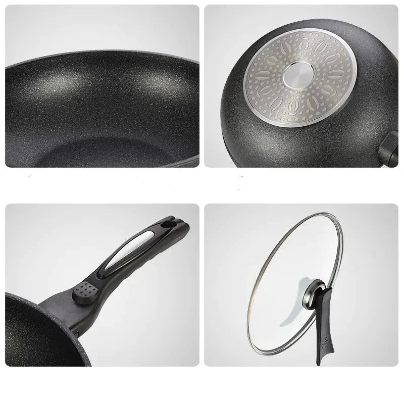 Korean Non-Stick Stone Frying Pan for Induction & Gas Anti Spier