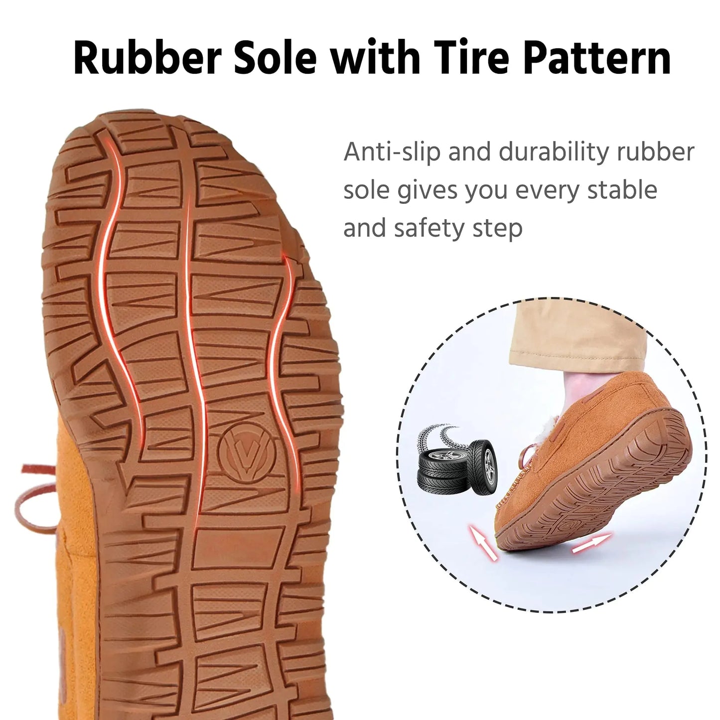 MIXIN Mens Slippers Indoor Outdoor Memory Foam House Shoes Anti-Slip Moccasins Slippers for Men 9 Brown Anti Spier