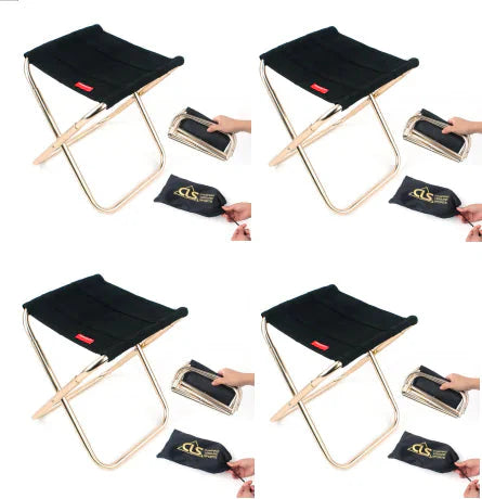 Outdoor Folding Chair - 7075 Aluminum Fishing Stool Anti Spier