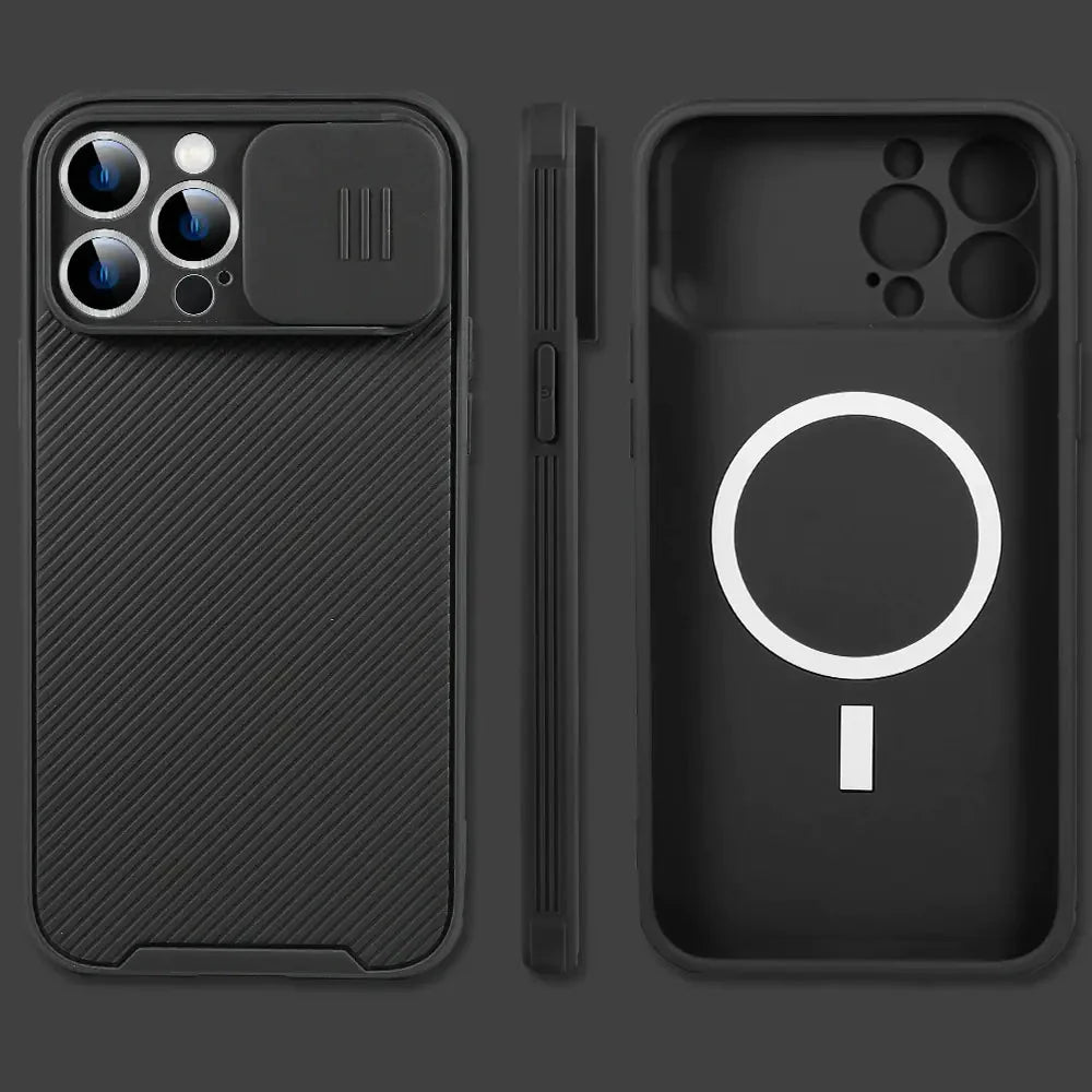 Slide Camera Lens Magsafe Charging Case Anti Spier