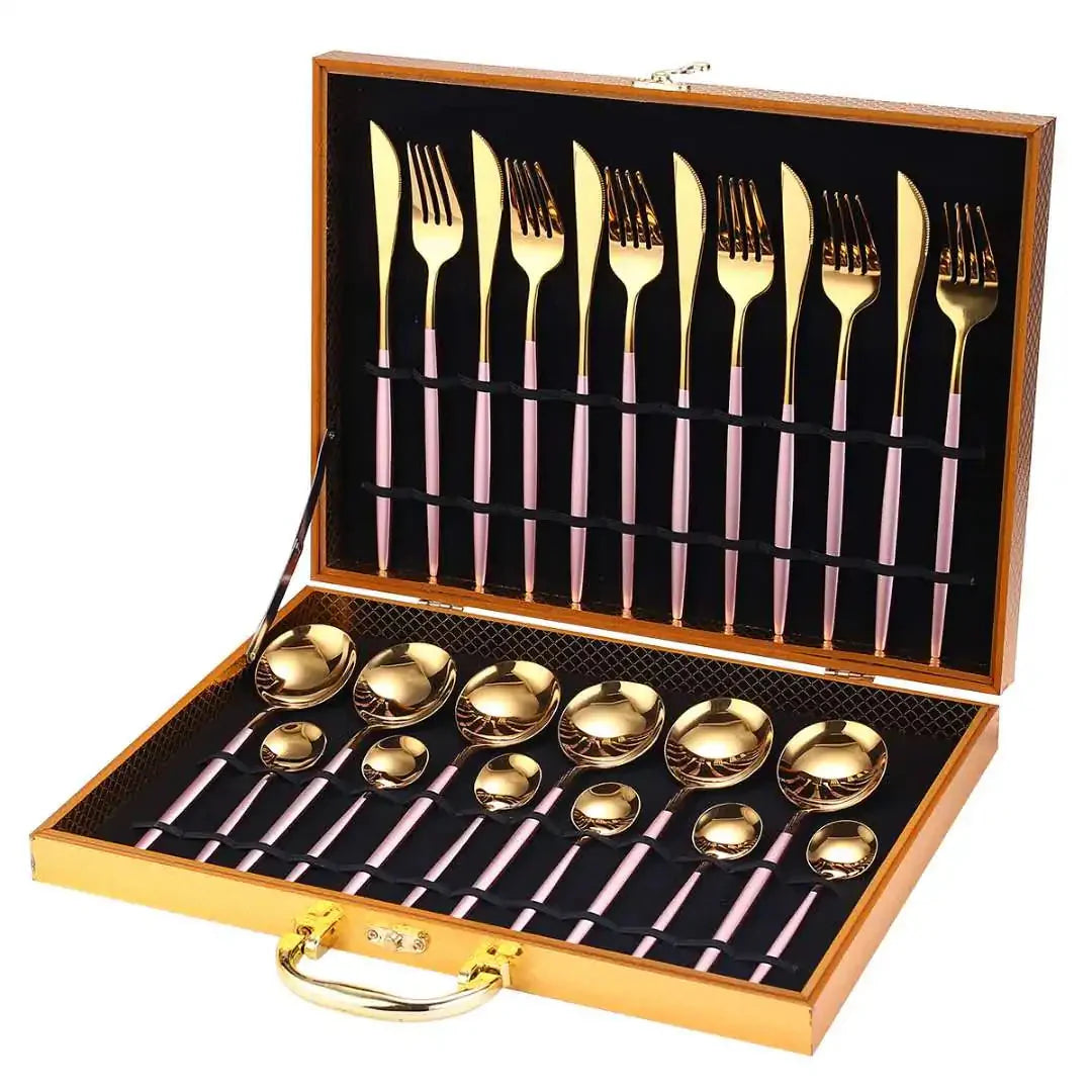 24 Pieces Luxury Cutlery Set Anti Spier