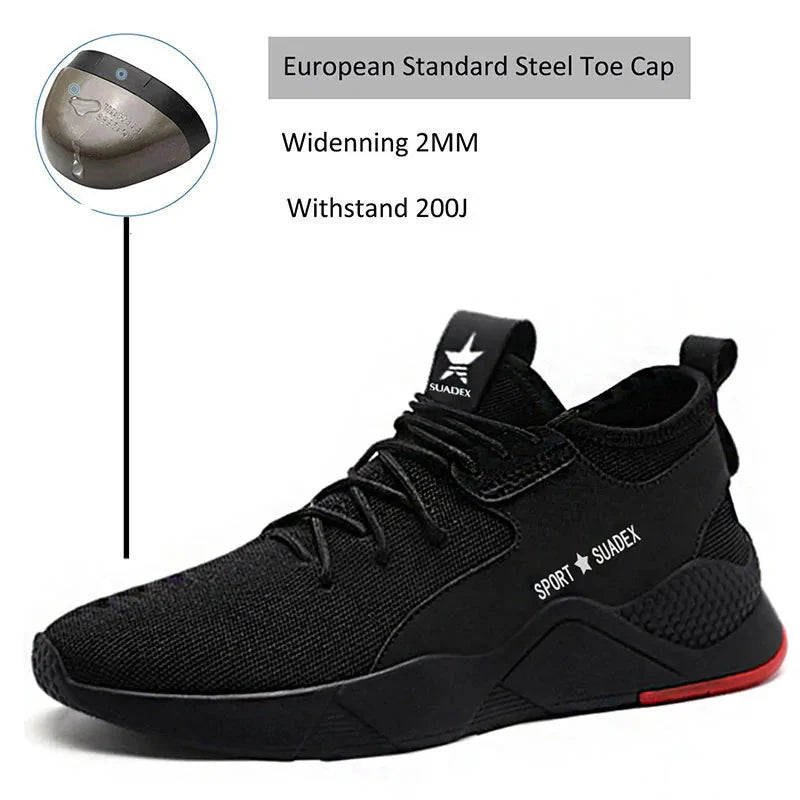 Men Work Safety Shoes Steel Toe Cap Anti Spier