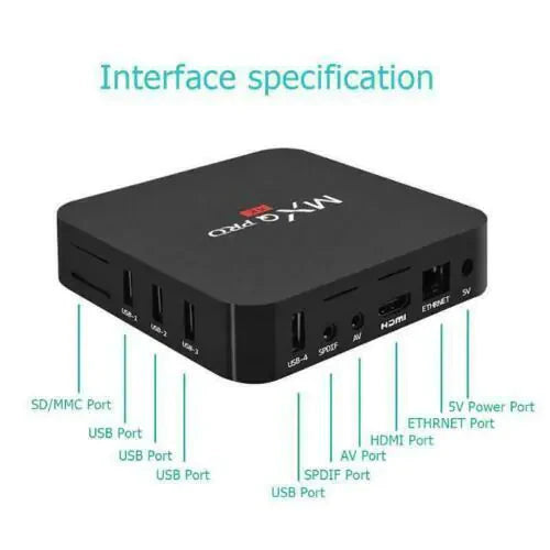 MXQ Pro 4K Ultra HD 64Bit Wifi Android 7.1 Quad Core Smart TV Box Media Player Anti Spier