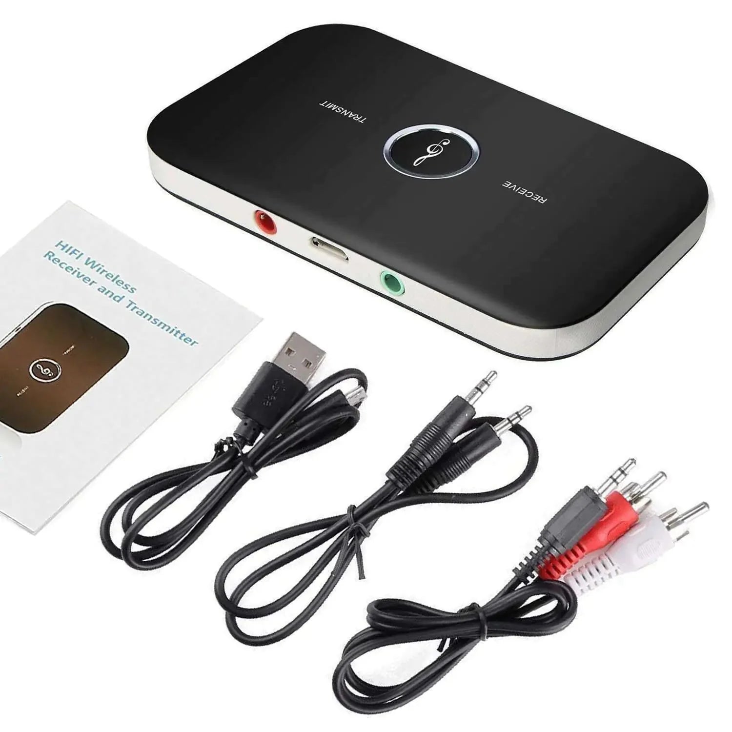 Bluetooth 5.0 Transmitter Receiver 2 IN 1 Wireless Audio 3.5mm Jack Aux Adapter Anti Spier