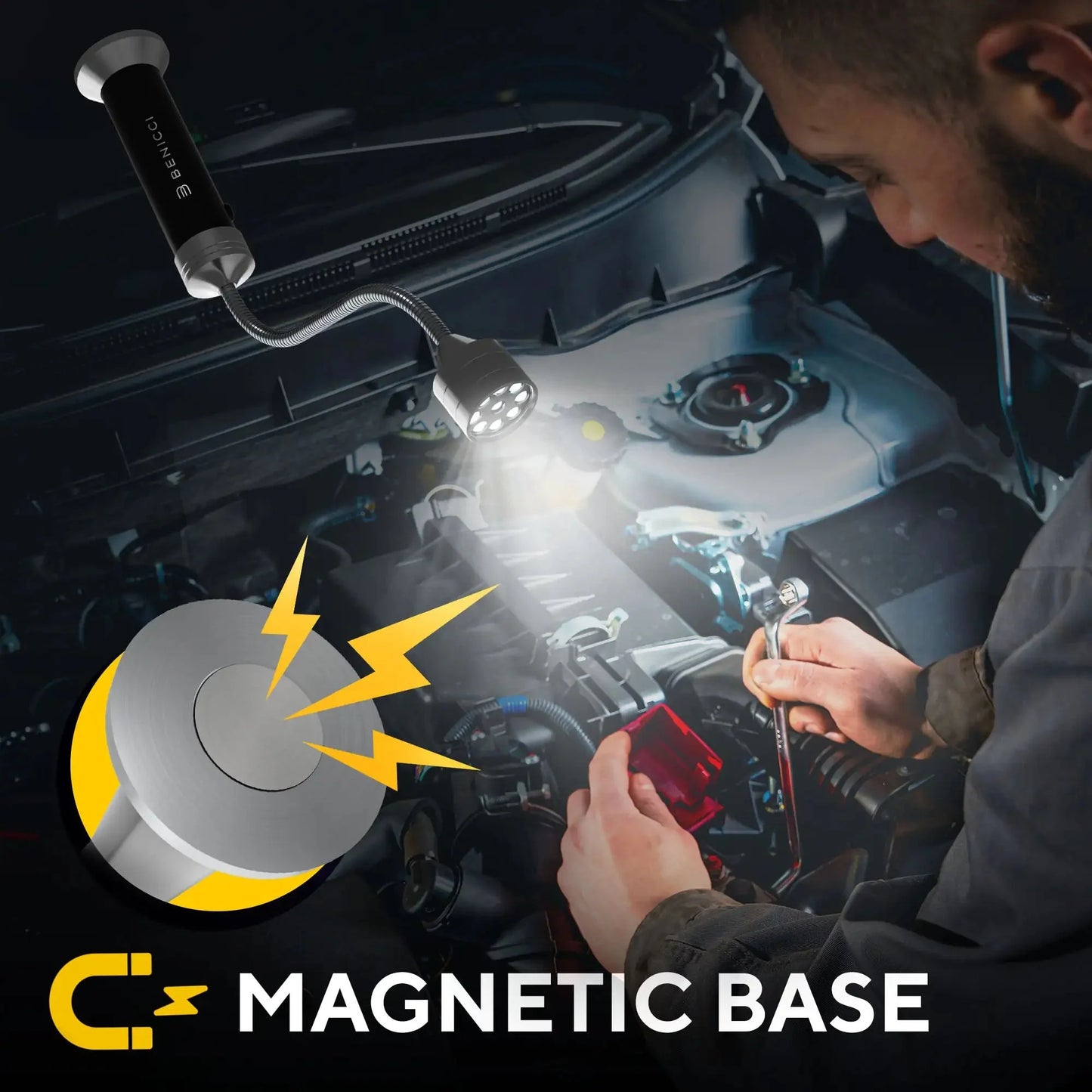 Flexible LED BBQ Grill Lights Set of 2 - The Perfect Grilling Accessories Light with 360-Degree Magnetic Base and Gooseneck - 100% Portable Anti Spier