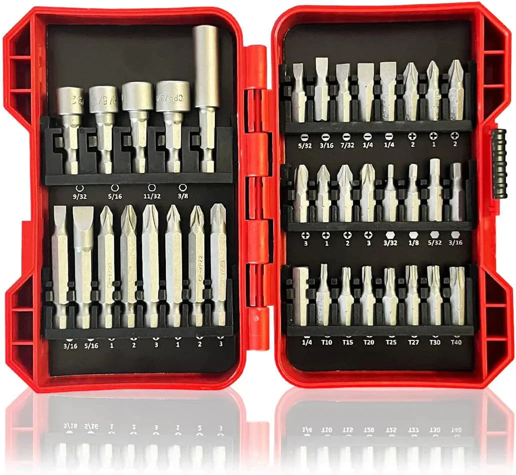 37 Piece Impact Screwdriver Bit Set Nut Driver Torx Phillips Tool Magnetic Drill Anti Spier
