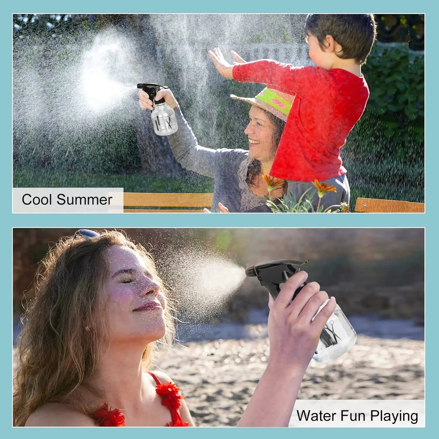 Mister Spray Bottle, 250ml & 500ml Adjustable Spray Storage Container for Hair, Plant and Home Cleaning 250ml & 500ml Bottle Anti Spier