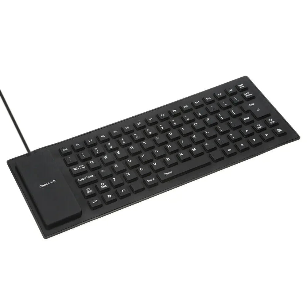 Waterproof Silicone Keyboard Foldable Flexible USB Dustproof DirtProof Full Size Anti Spier