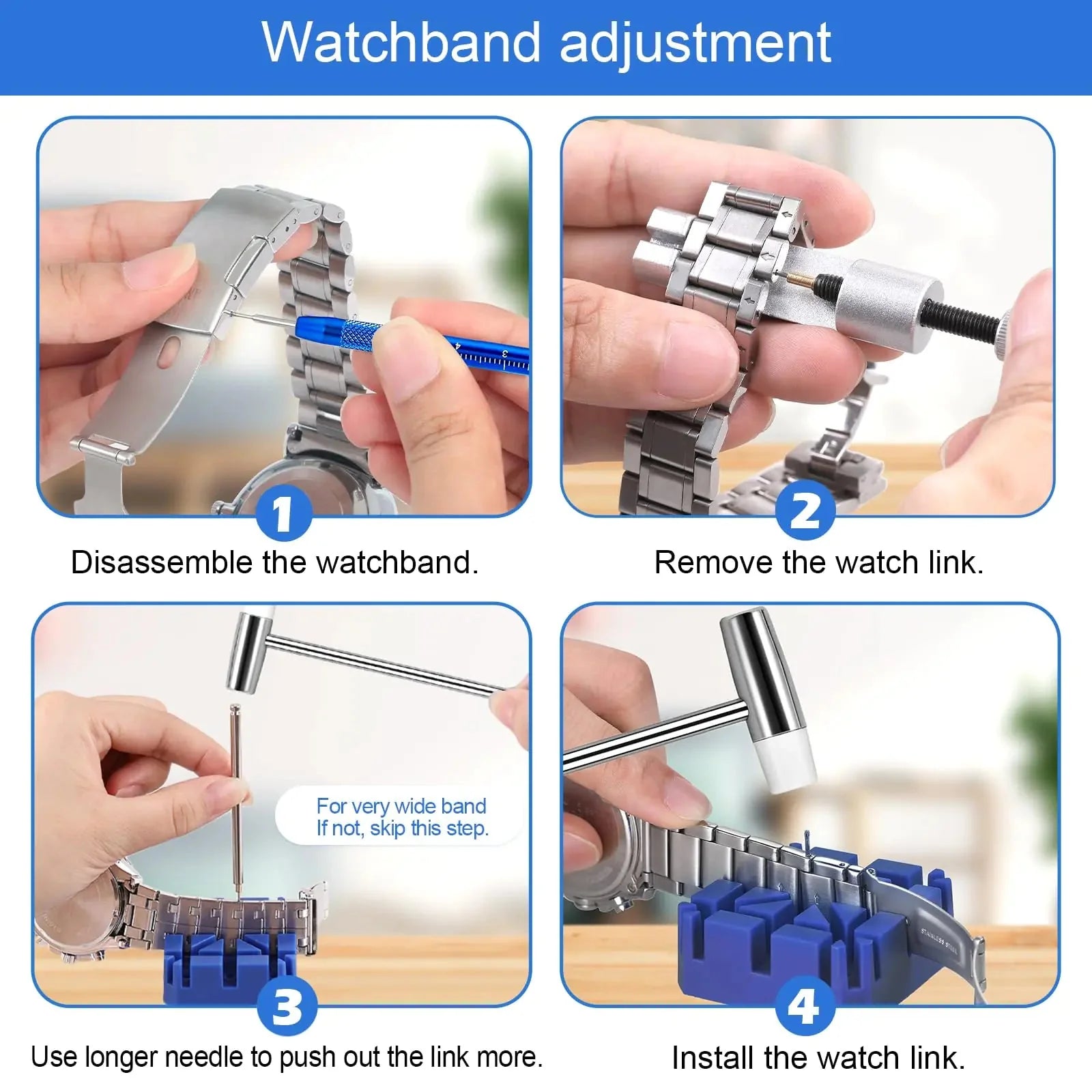 JOREST Watch Repair Kit, for Watch Battery Replacement & Watch Link Removal and Resizing & Watch Opener, Watch Repair Screwdriver Set, Watch Wrench Back Remover, Watch Cleaning, Spring Bar Tool Anti Spier