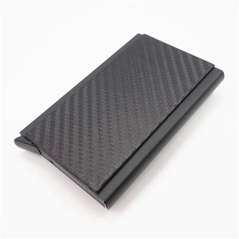Aluminum Alloy RFID Wallet with Carbon Fiber Card Case Anti Spier