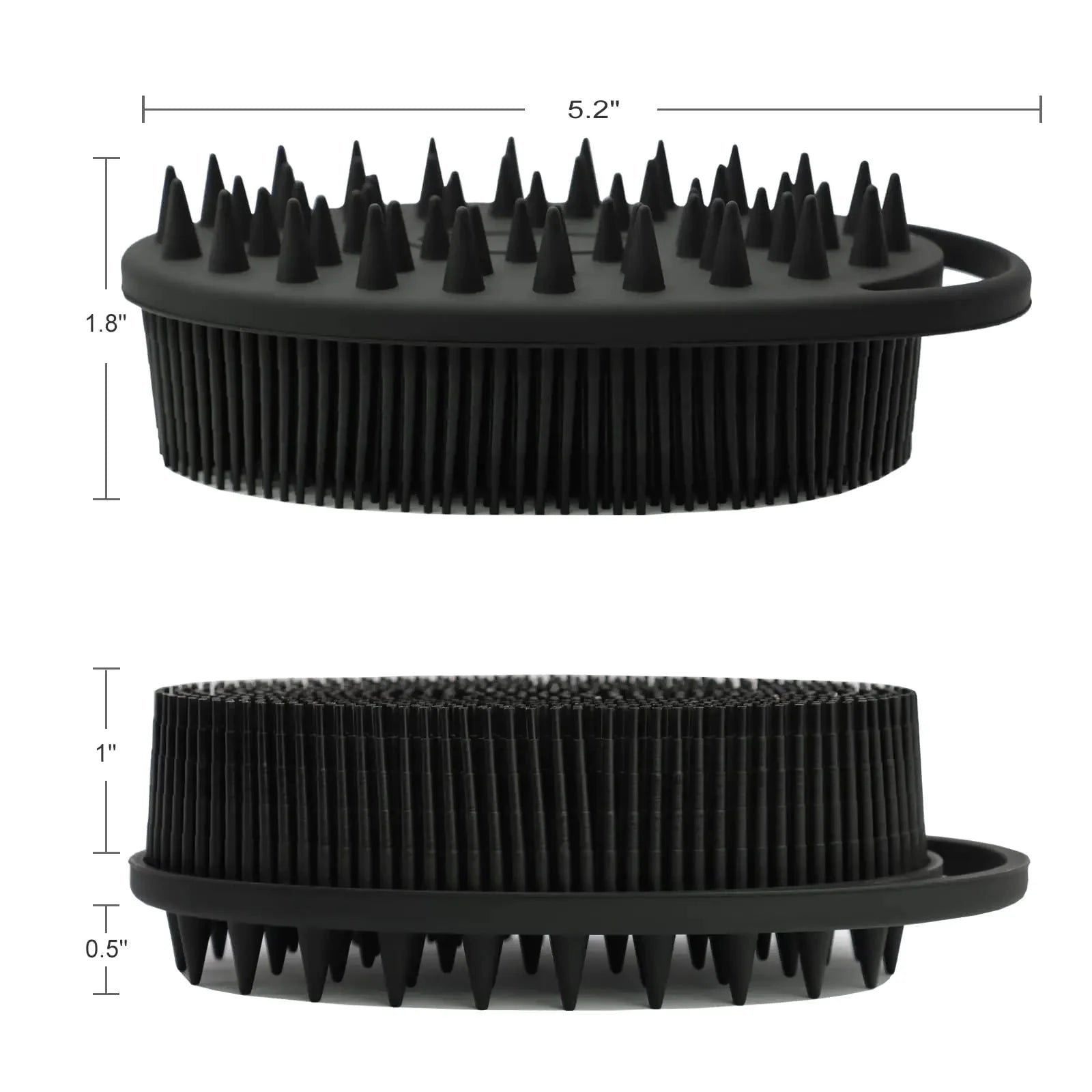 Upgrade Body Scrubber and Hair Shampoo Brush, All in One, Premium Silicone Loofah, Exfoliating Body Brush, Shower Scrubber for Body, Scalp Massager for Women, Men, Pet (1PC Black) Anti Spier