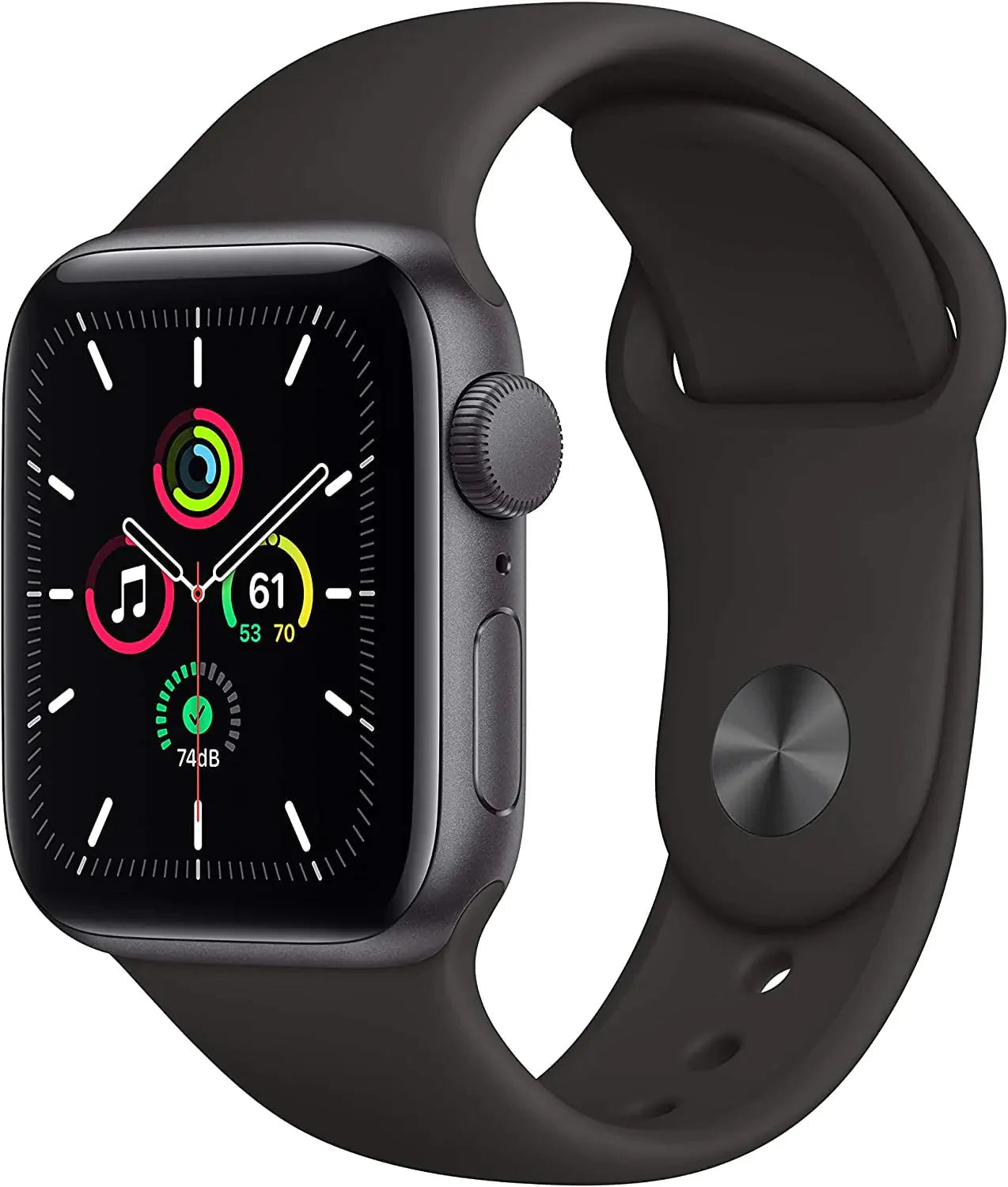 Apple Watch SE (GPS 40mm) - Space Gray Aluminum Case with Black Sport Band (Renewed) Anti Spier