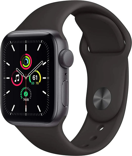 Apple Watch SE (GPS 40mm) - Space Gray Aluminum Case with Black Sport Band (Renewed) Anti Spier