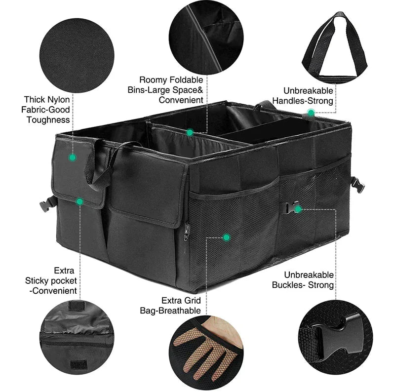 Trunk Cargo Organizer Folding Storage Collapse Bag Bin For Car Truck SUV 40L US Anti Spier