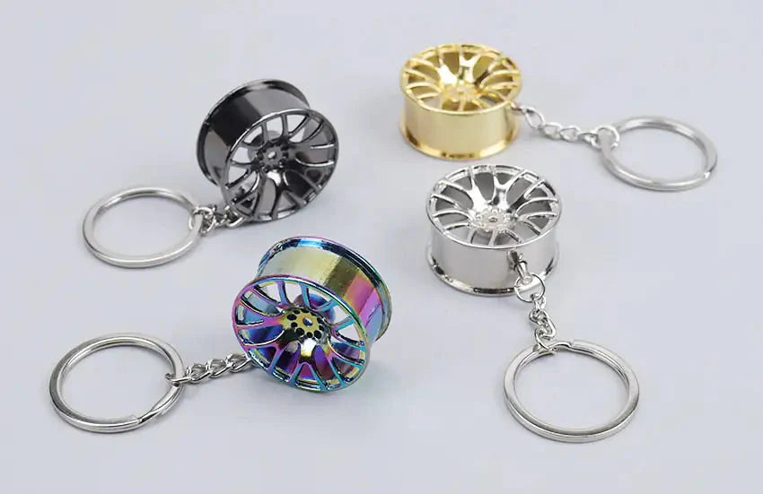 Wheel Rim Hub Tuning Keychain Anti Spier