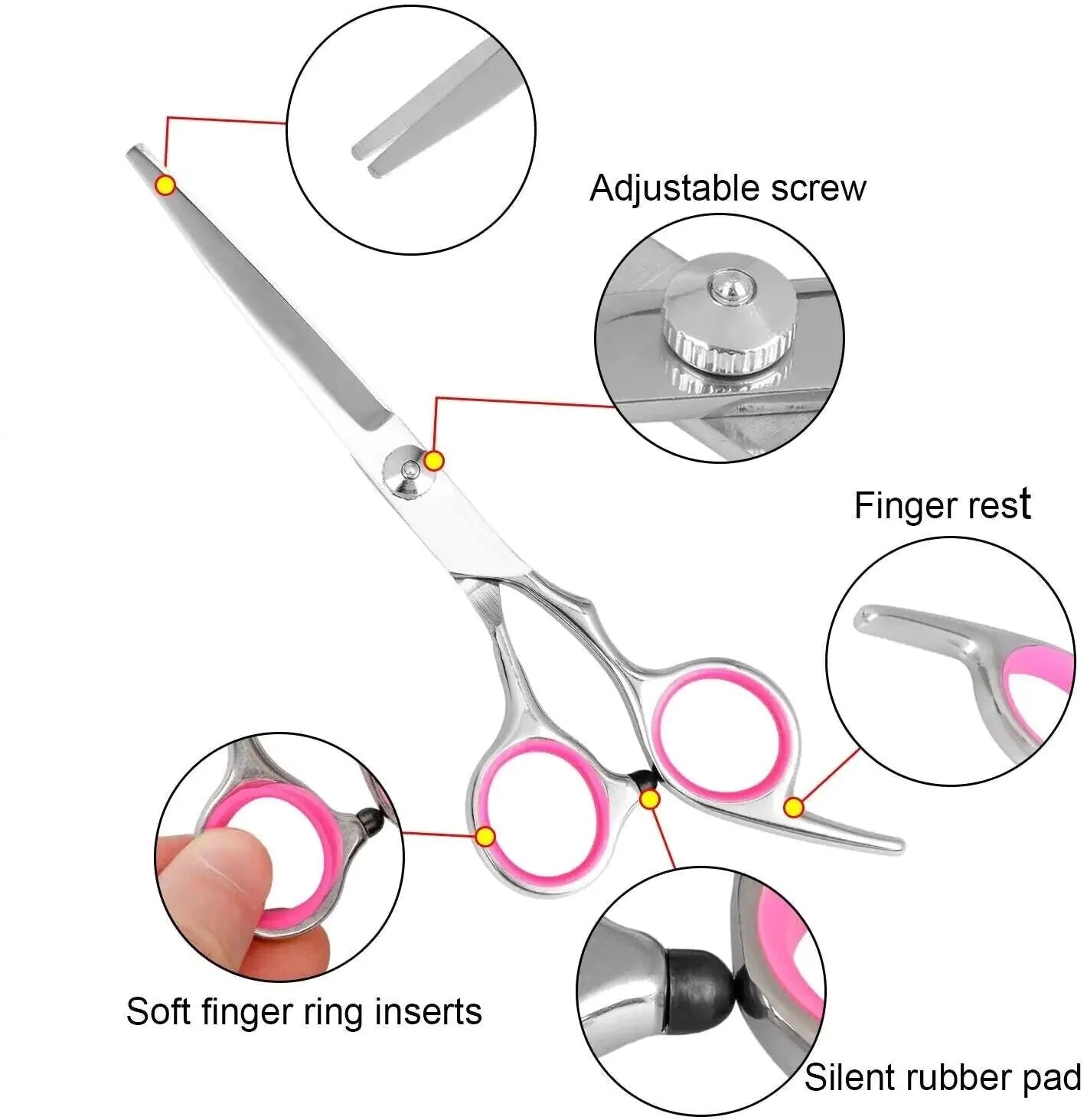 Pet Dog Grooming Scissors Stainless Straight Curved Thinning Shears Trimmer Kits Anti Spier