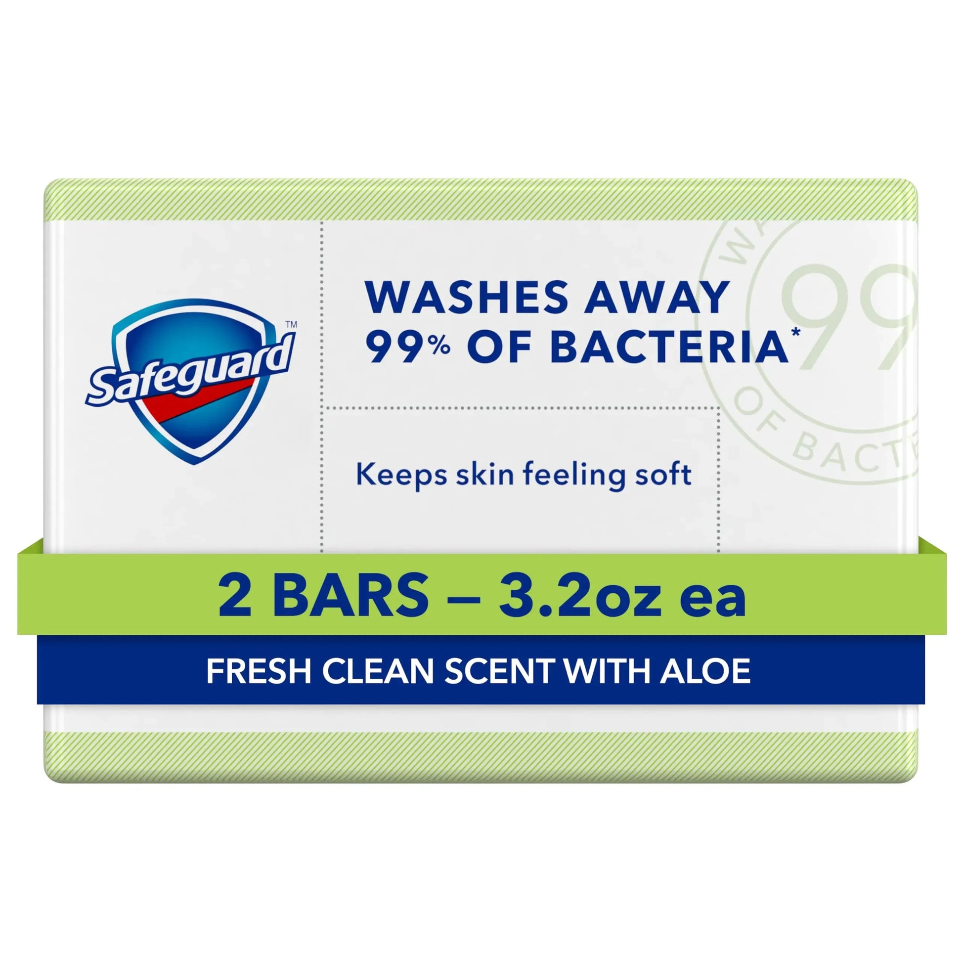 Safeguard Micellar Deep Cleansing Bath Bar Soap, Washes Away 99 Percent of Bacteria, Leaves Skin Soft, Fresh Clean Scent with Aloe, 3.2 oz (2 Count) 2 Count (Pack of 1) Anti Spier