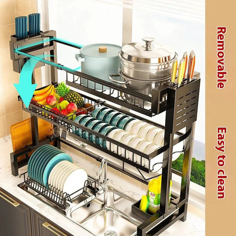 Adjustable Kitchen Dish Rack Anti Spier