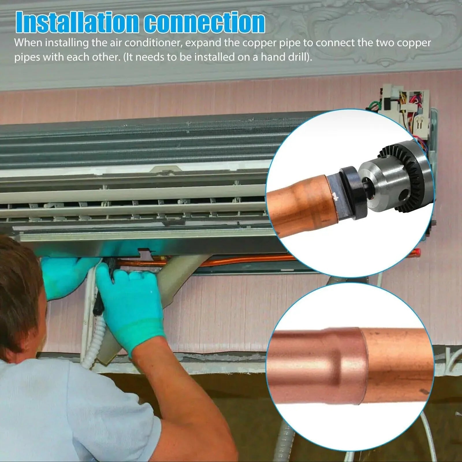 6x Swaging Tool Drill Bit Set Air Conditioner Copper Pipe Flaring Tube Expander Anti Spier