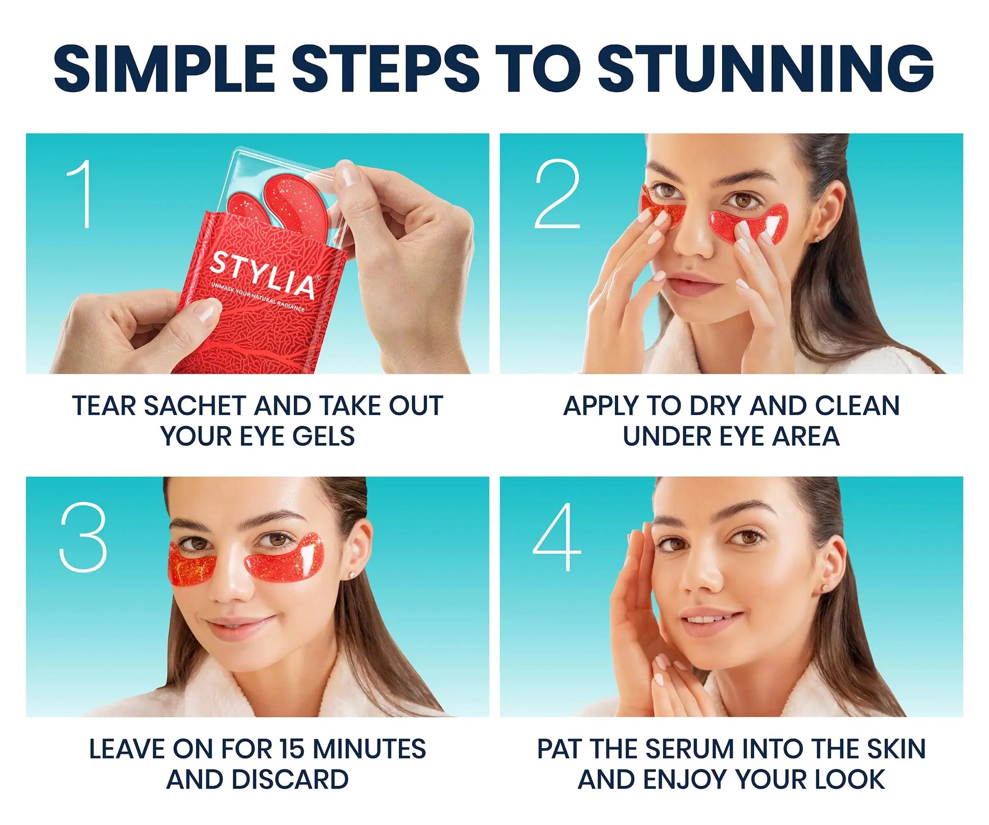 Under Eye Patches for Dark Circles and Puffy Eyes (30 Pairs), Marine Collagen Eye Mask for Puffiness with Vitamin C, Hyaluronic Acid, and Pearl Extract, Eye Gel Pads for Dark Circles and Puffiness 30 Count (Pack of 1) Anti Spier