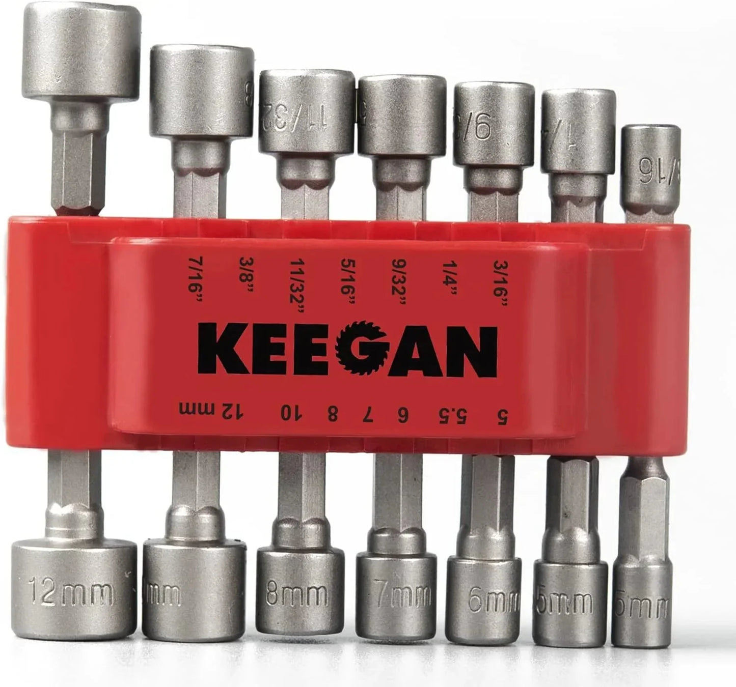 14 PCS Power Nut Driver Bit Set Quick Change MM & SAE Impact 1/4" Hex Shank USA Anti Spier