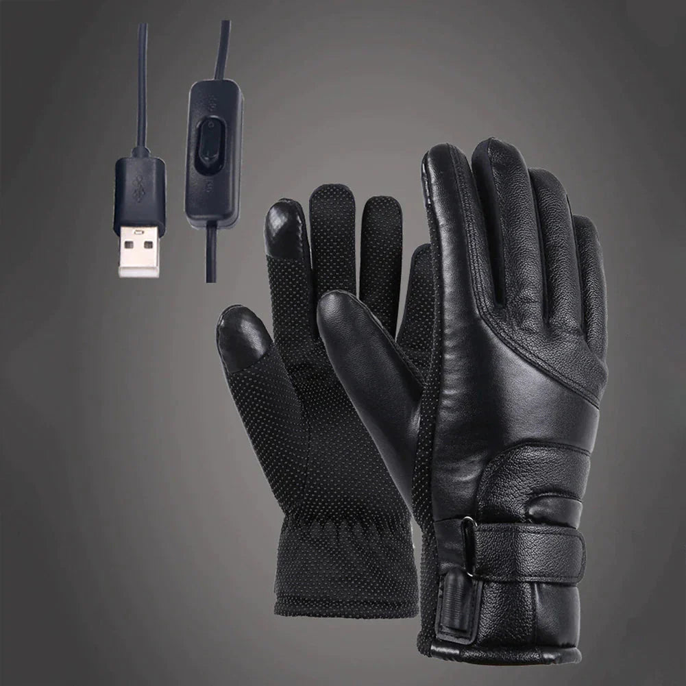 Electric USB Heated Gloves Winter Warming Thermal Ski Snow Hand Warm Windproof Anti Spier
