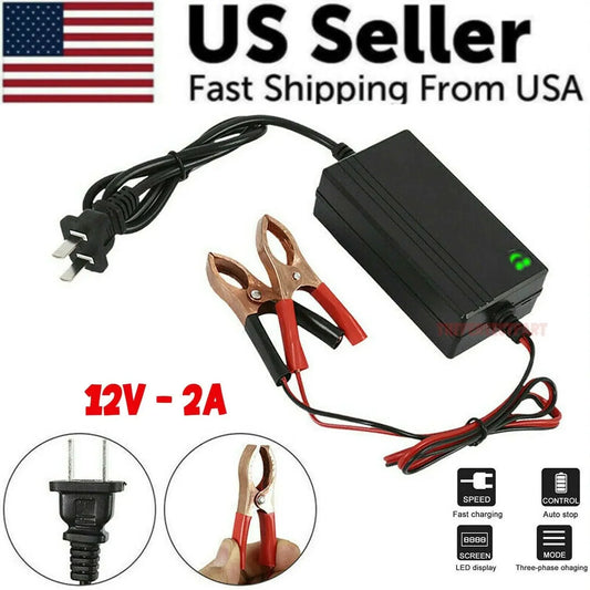 Portable 12V Auto Car Battery Charger Truck Trickle Maintainer Boat Motorcycle Anti Spier