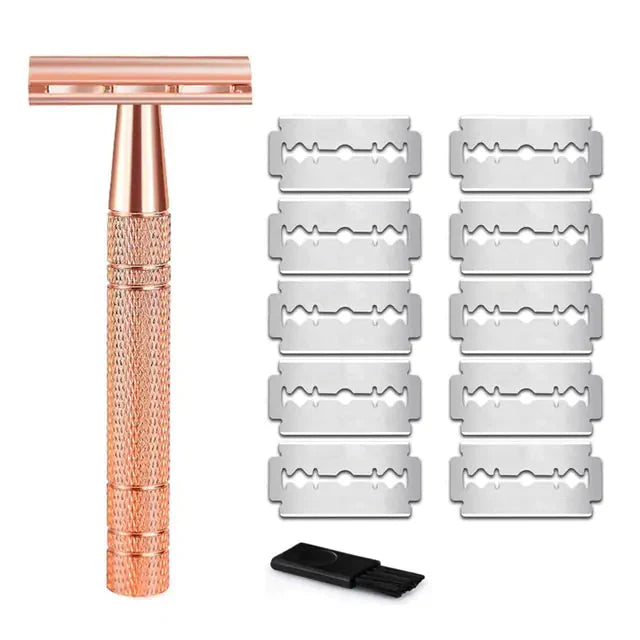 Rose Gold Double Edge Safety Razor Anti Spier