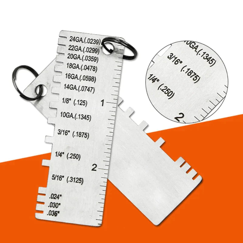 2PCS Thickness Gage Sheet Metal Gauge Measuring Tool Wire Gauge Stainless Steel Anti Spier