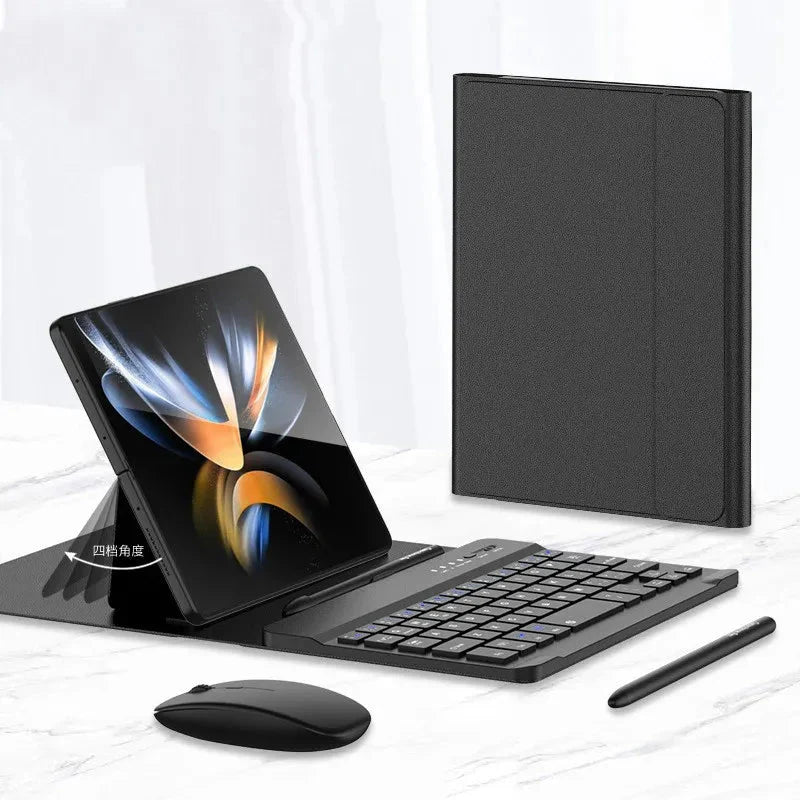 Wireless Keyboard & Folding Leather Case Anti Spier