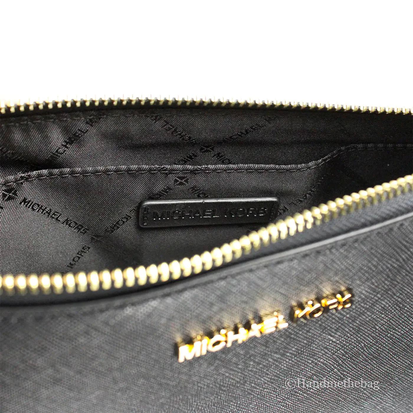 Michael Kors Jet Set Black Leather Tech Crossbody Bag Anti Spier