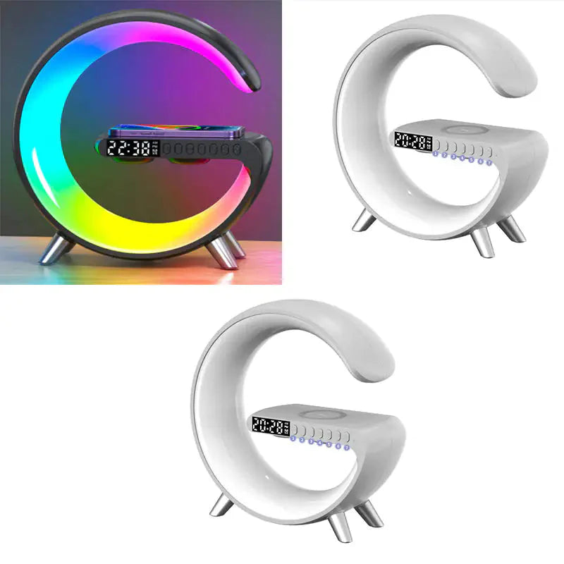 New Intelligent G Shaped LED Lamp Bluetooth Speake Wireless Charger Atmosphere Lamp App Control For Bedroom Home Decor Anti Spier