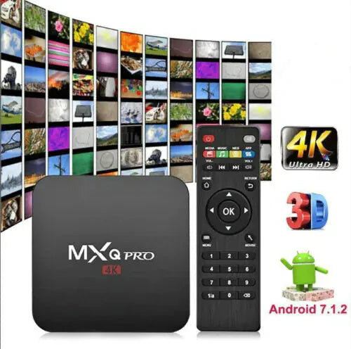 MXQ Pro 4K Ultra HD 64Bit Wifi Android 7.1 Quad Core Smart TV Box Media Player Anti Spier
