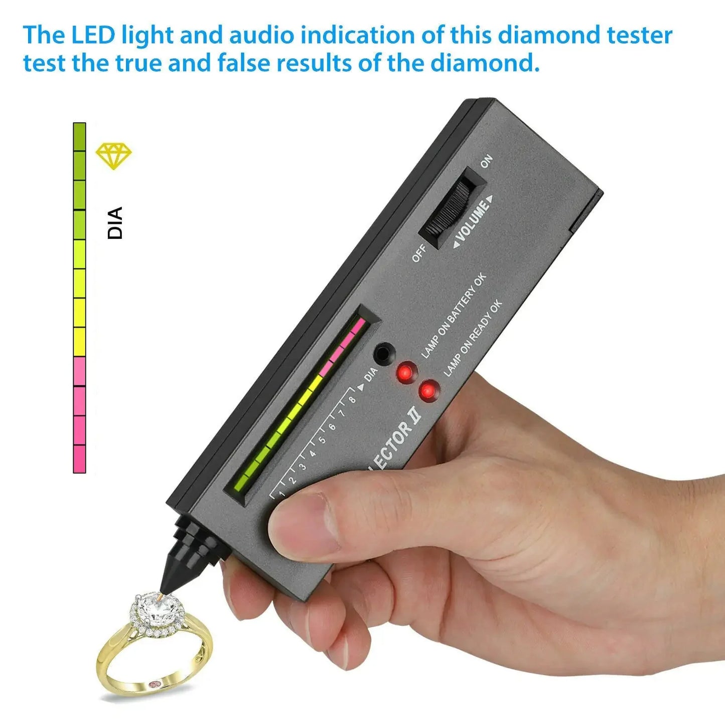 Portable Diamond Tester Selector Illuminated Jewelry Gemstone Testing Tool Kit Anti Spier
