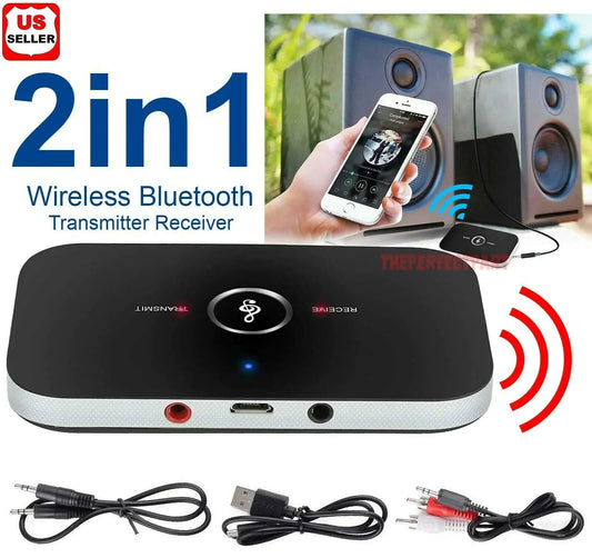 Bluetooth 5.0 Transmitter Receiver 2 IN 1 Wireless Audio 3.5mm Jack Aux Adapter Anti Spier