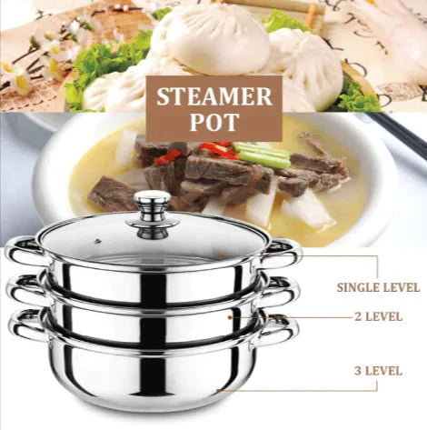 Three-Layer Multi-Purpose Soup Steamer Anti Spier