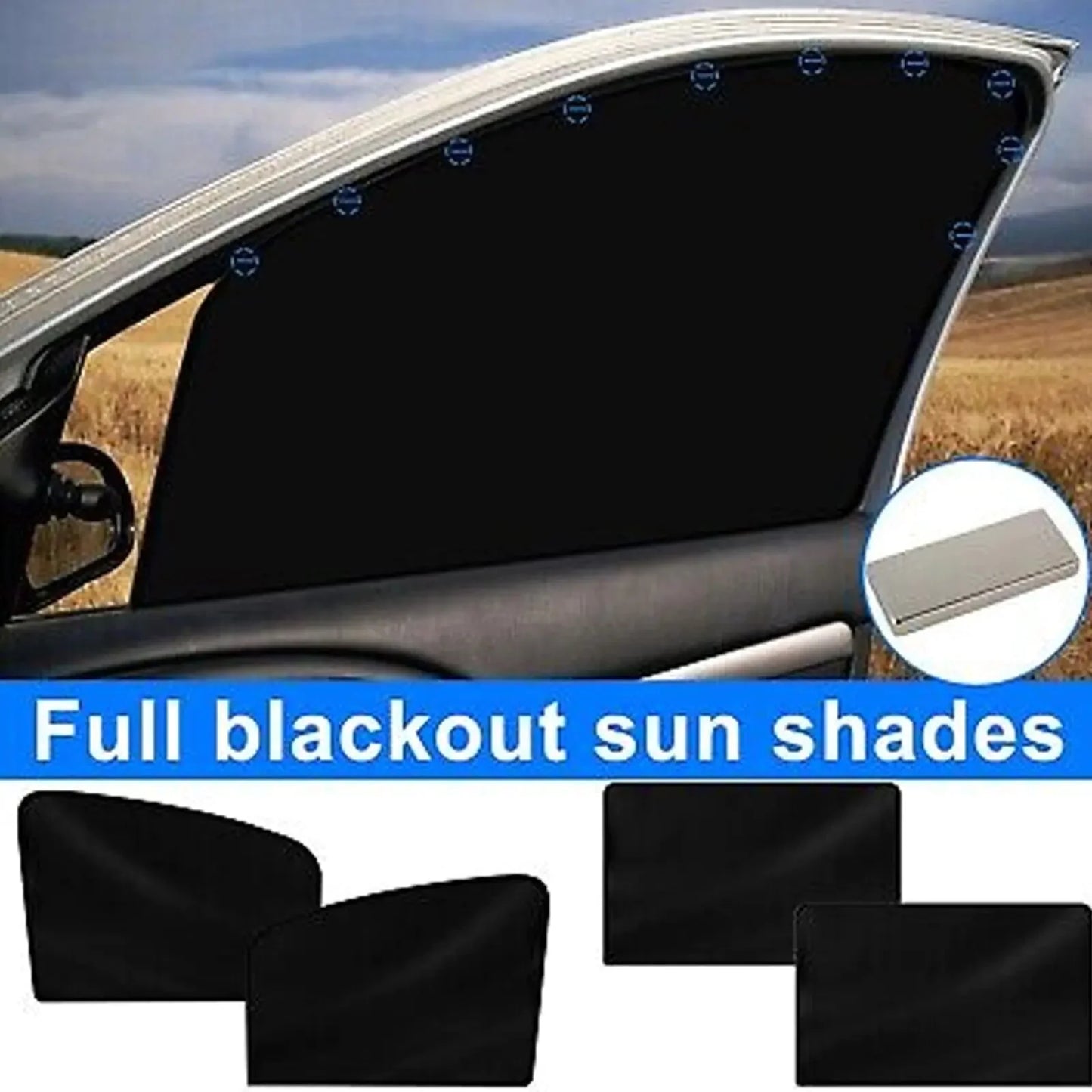 4X Magnetic Car Side Front Rear Window Sun Shade Cover Mesh Shield UV Protection Anti Spier