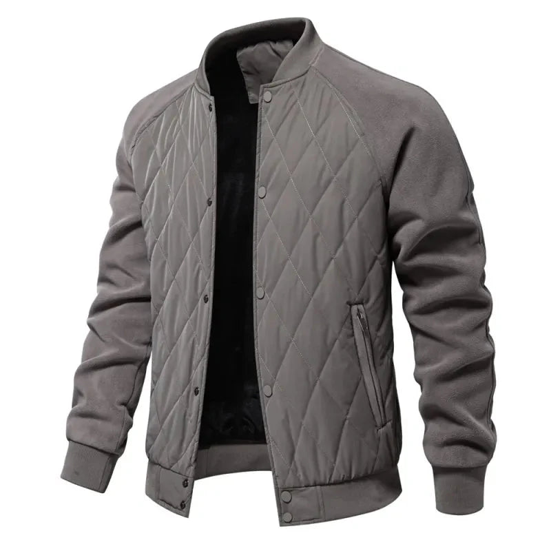 Mens Patchwork Thick Fleece Lined Jacket Anti Spier