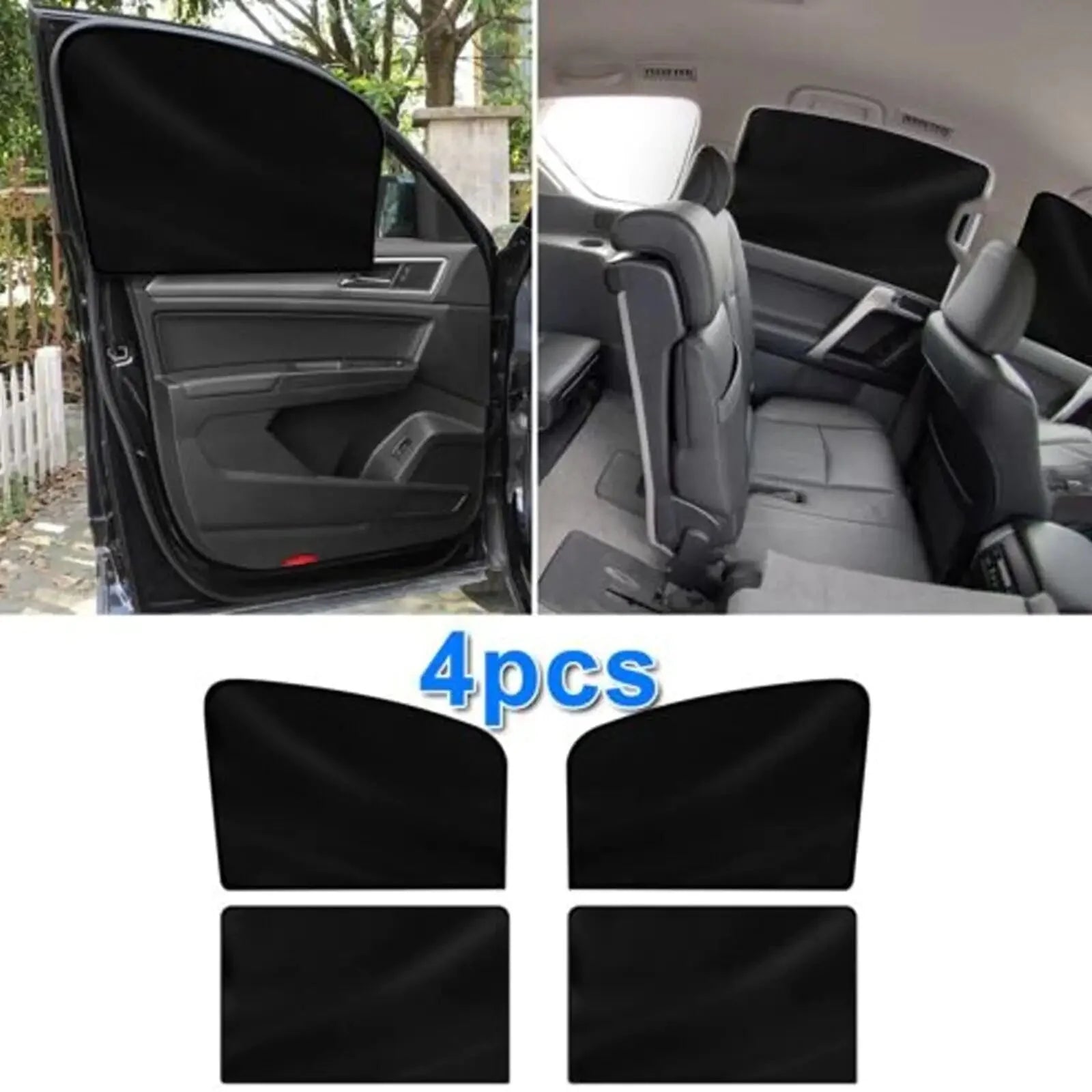 4X Magnetic Car Side Front Rear Window Sun Shade Cover Mesh Shield UV Protection Anti Spier