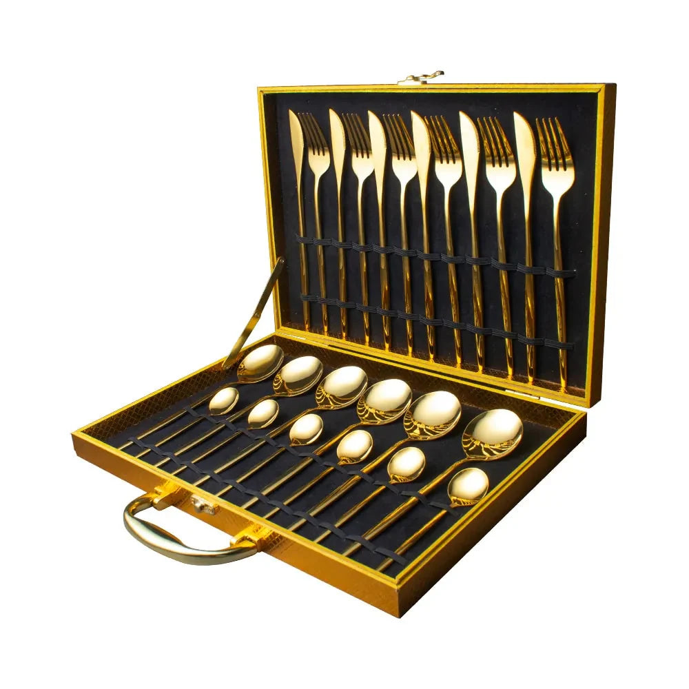 24 Pieces Luxury Cutlery Set Anti Spier