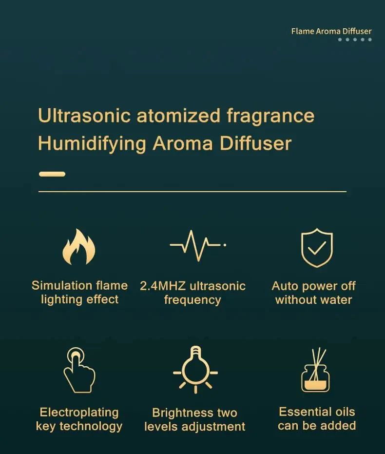 Ultrasonic Usb Fire Essential Oil Aroma Diffuser Anti Spier