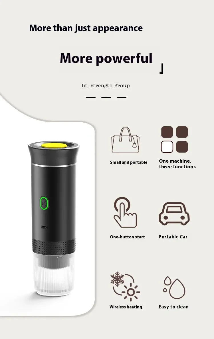 Portable Capsule Coffee Machine Electric Small Wireless Heating Anti Spier