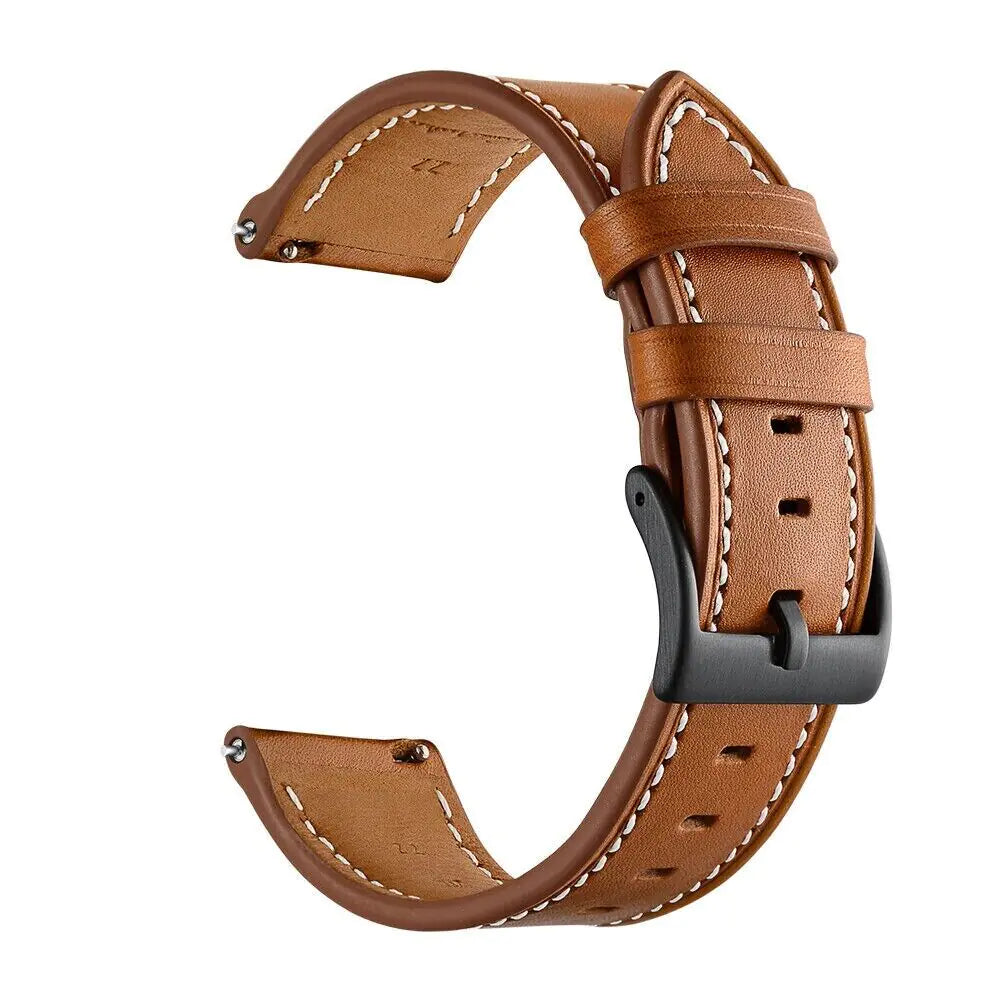 18mm 20mm 22mm Classic Genuine Leather Watch Band Strap Quick Release Wristband - Anti Spier 