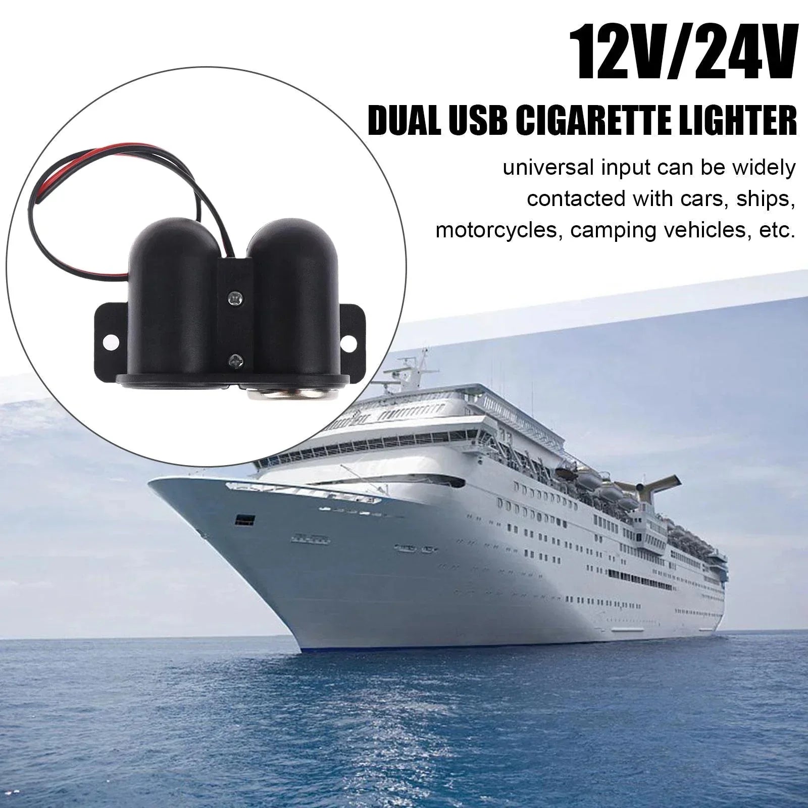 Car Cigarette Lighter Socket Splitter Dual USB Charger Power Adapter Outlet 12V Anti Spier