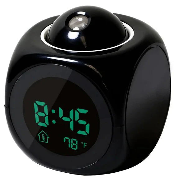 LED Projection Alarm Clock Digital LCD Display Voice Talking Weather Snooze USB Anti Spier