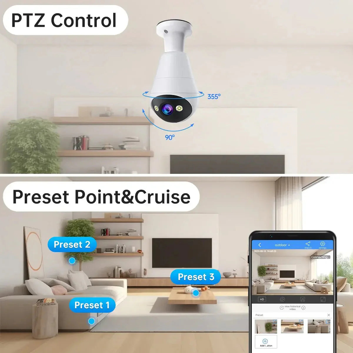 WiFi Bulb Camera with Night Vision Anti Spier