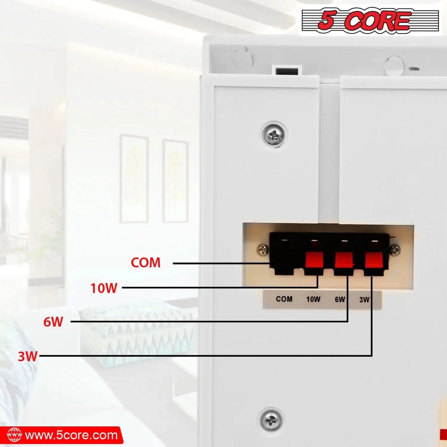 5Core Outdoor Speakers Stereo In Wall 100W Peak Passive Home Audio System Anti Spier