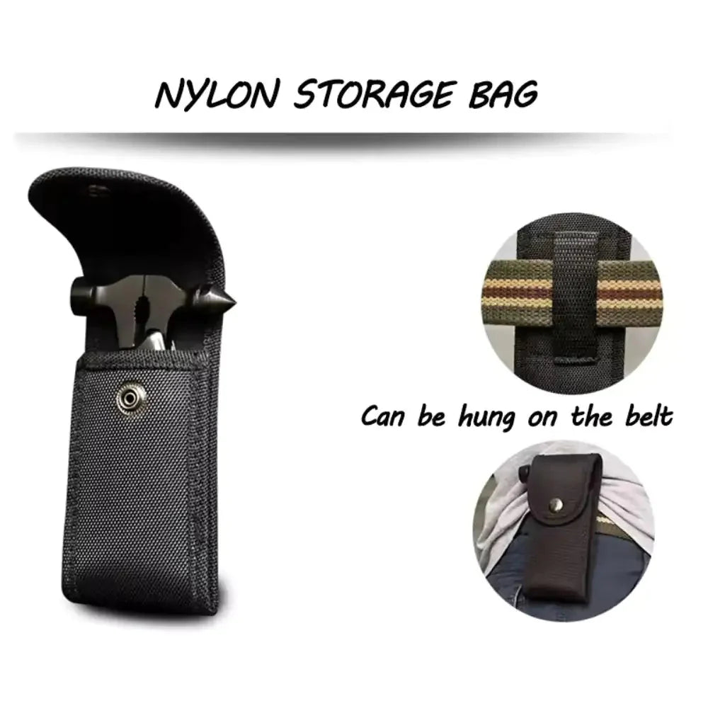 High-Quality Multi-Tool Hammer Hatchet with Knife, Saw, and Mini Claw – Ultimate Car Safety Hand Tool Anti Spier