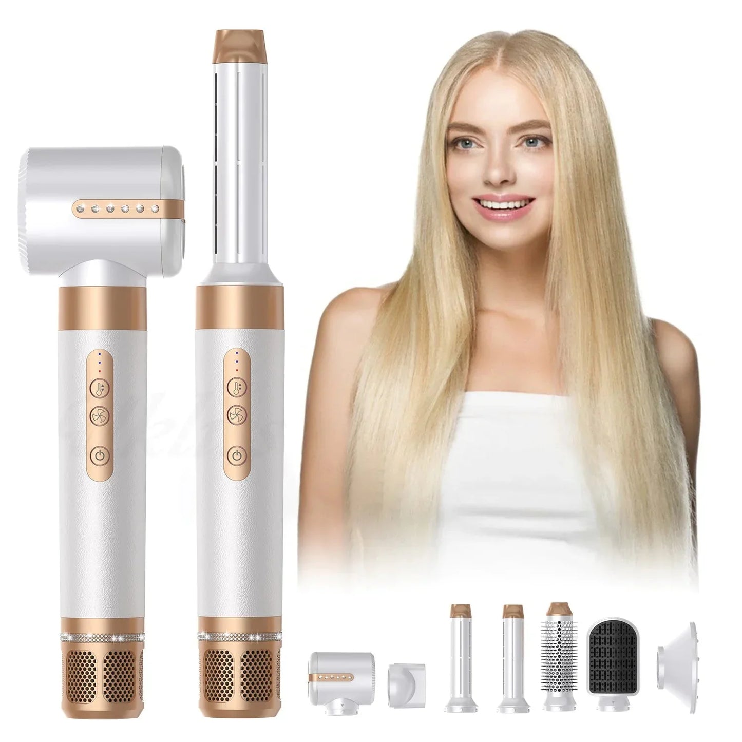 7-in-1 Hot Air Hair Styling Comb Anti Spier